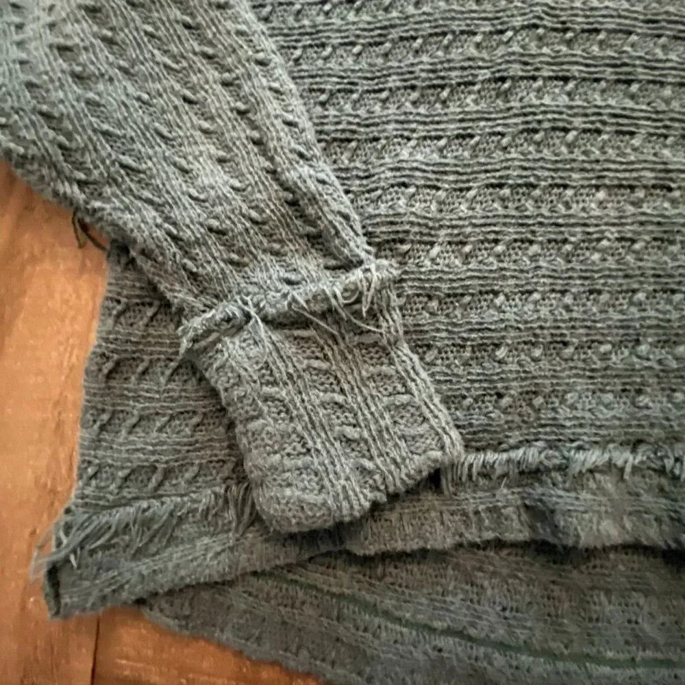 Free People We The Free Teal‎ Thien's Hacci Sweater Top Size Small